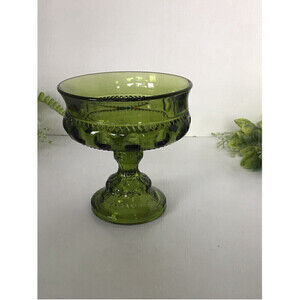 VINTAGE Indiana Glass Kings Crown Pedestal Compote